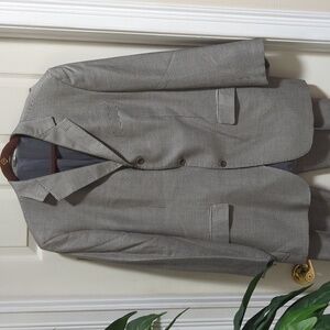Unbranded Tailored Italian Wool Black/White Herringbone Suit Men's Size 50"